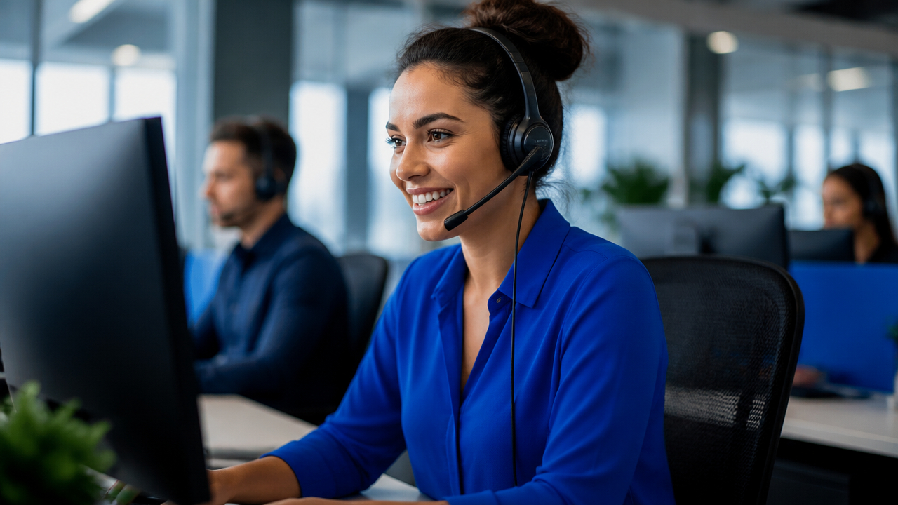 Profissional de atendimento em ambiente moderno, representando a experiência da marca em cada interação com o cliente
