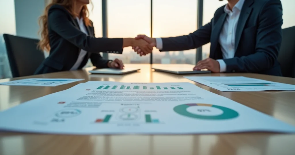 Gestores analisam contrato e dashboard de atendimento com foco em qualidade